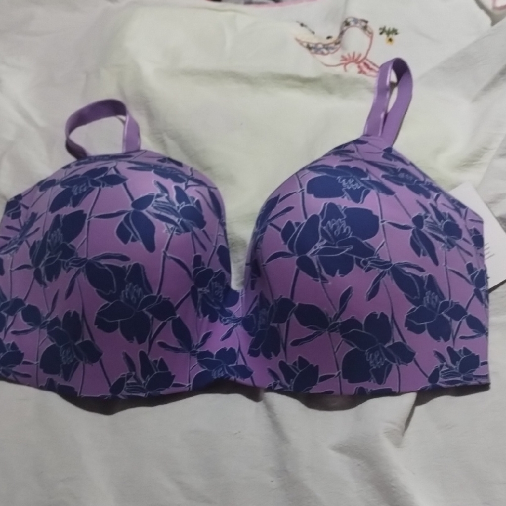 Knix Lavender and Navy Floral Bra